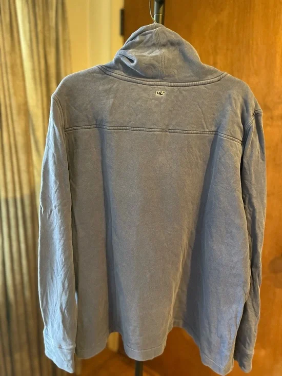 Ladies  Blue Pullover Hoodie Sweatshirt - Casual Drawstring Cowl Neck - Picture 2 of 7